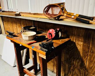 Work Table w/Anvil and Vise, Tennis Racket