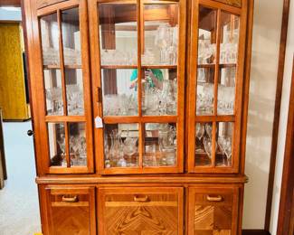 80s contemporary china cabinet, lights up
