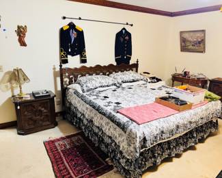 Vintage King Size Bed and Night Stand