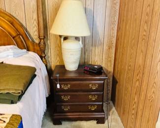 Bedside Chest, 80's Contemporary Lamp