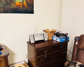 Stetson Hat, Fall Painting, 3 Drawer Chest, Electronics