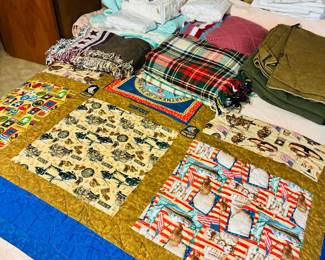 Handmade Military Quilt, Army Blankets, Plaid Throws, Linens