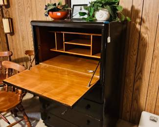 Vintage European Drop Front Secretary Chest