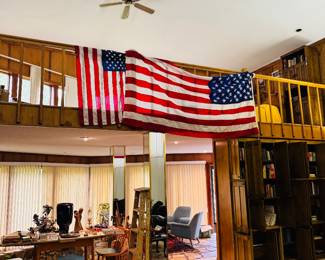 USA flags in the loft