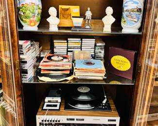 figurines, German vases, tapes, cd's, records
