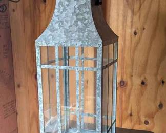 HA128Galvanized Metal Candle Lantern 