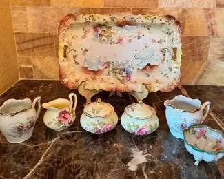 HA135Vintage Hand painted Staffordshire Porcelain