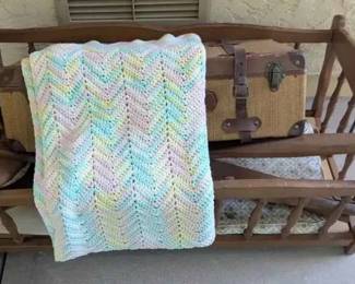 HA250Baby Crib  Vintage Suitcase 