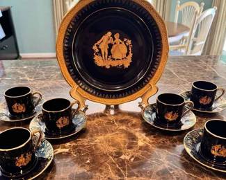 HA174VLimoges Castle Cobalt Blue Plate And Cups