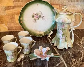 HA105VHand painted Nippon Porcelain Set And Wittelsbach Plate