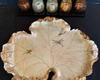HA218Leaf Tray  Candle Holder