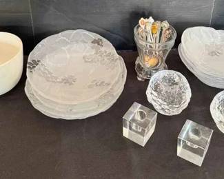 HA156Vintage Frosted Glass And More