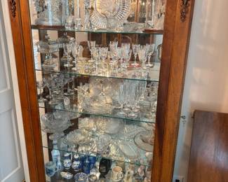 Curio Cabinet , door slides l/r locks
