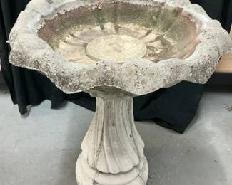 Vintage Concrete Birdbath