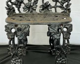 Atlanta Stove Works Black Grapevine Cast Iron Garden Side Chair