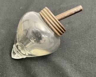Glass Spinning Top Candy Container