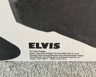 M33 - $40 EACH. Black & White Elvis (737 Elvis Presley. 2015.) is 73.5" tall. Full Color Elvis (#407 Elvis Presley. 2000. ) is 73" tall.