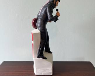 M9 - $20. Elvis Decanter (empty) Music Box. Measures 5.5" x 5.5" x 14.5" tall.