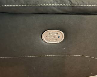 M2 - $450. Ashley Furniture Power Reclining Sofa. Measures 87.5" long x 36" deep x 42" tall. Gently used - cushion on the right shows the most wear.