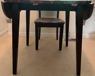 M45 - $125. Round dining table with 4 chairs. Measures 42" round x 30" tall. Sturdy and in good condition!