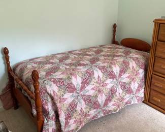 M58 - $65. Twin size bedframe with clean mattress if you want it!