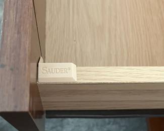 M31 - $25. Sauder Single Nightstand. Sturdy. Minor surface wear. Measures 17.5" wide x 15.5" deep x 23" tall.