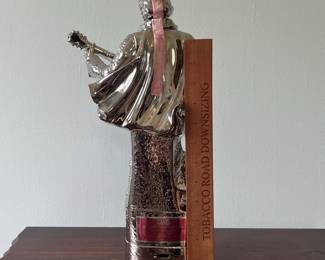 M10 - $20. Elvis Decanter (Empty) Music Box. Measures 8.5" x 5.5" x 15.25" tall.