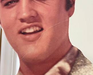 M33 - $40 EACH. Black & White Elvis (737 Elvis Presley. 2015.) is 73.5" tall. Full Color Elvis (#407 Elvis Presley. 2000. ) is 73" tall.