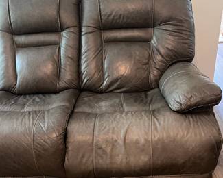 M2 - $450. Ashley Furniture Power Reclining Sofa. Measures 87.5" long x 36" deep x 42" tall. Gently used - cushion on the right shows the most wear.