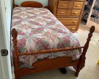 M58 - $65. Twin size bedframe with clean mattress if you want it!