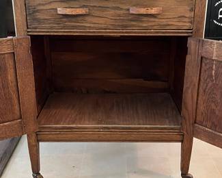 M42 - $125. Antique Wash Stand with Towel Bar. Measures 28" x 17.5" x 54.5" tall.