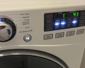 M1 - $150 Pair. LG Washing Machine Model # WM3575CW. LG Dryer LG Dryer Model DLEX3570W. Washing machine door has been taped together. Doesn't affect function, purely cosmetic.
