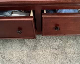 M38 - $175. Queen Size Bed with 2 storage drawers. Includes Mlily Vitality mattress. No boxspring needed.