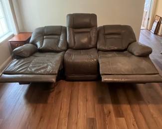 M2 - $450. Ashley Furniture Power Reclining Sofa. Measures 87.5" long x 36" deep x 42" tall. Gently used - cushion on the right shows the most wear.