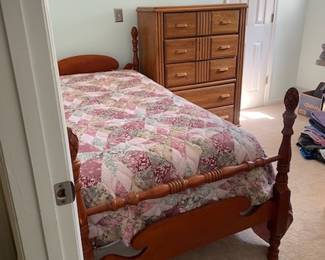 M58 - $65. Twin size bedframe with clean mattress if you want it!