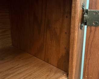 M12 - $75. Buffet / Server in Cedar Finish. C.J. Woodmaster. Very good condition. Measures 49.25" x 17.5" x 34" tall.