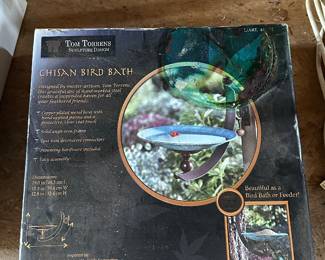 M54 - $75. Tom Torrens Sculpture Design. Chisan Bird Bath. New in box.