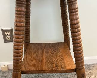 M34 - $40. Solid Wood Side Table. Measures 16.25" square x 27.5" tall.