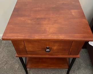 M31 - $25. Sauder Single Nightstand. Sturdy. Minor surface wear. Measures 17.5" wide x 15.5" deep x 23" tall.