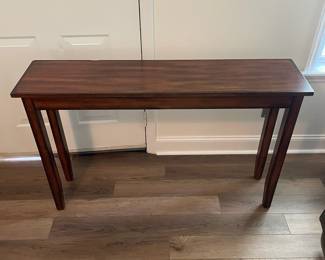 M26 - $35. Long Sofa Table / Console Table. Sturdy. Measures 47.75" long x 11.75" deep x 30" tall.