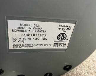 M23 - $20. Lasko Portable Space Heater. Model 5521. 23-inch portable ceramic tower space heater.