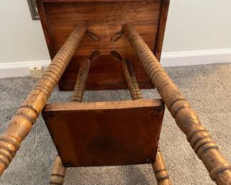 M34 - $40. Solid Wood Side Table. Measures 16.25" square x 27.5" tall.