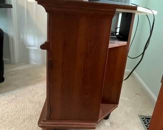 M13 - $30. TV / Media Stand in good condition. Measures 35.5" x 24.5" x 29.75" tall. Pressed wood. (We can't find anymore interior shelves for CD storage.)