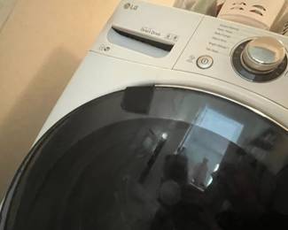 M1 - $150 Pair. LG Washing Machine Model # WM3575CW. LG Dryer LG Dryer Model DLEX3570W. Washing machine door has been taped together. Doesn't affect function, purely cosmetic.