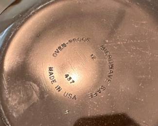 M46 - $20. 2 Piece Pyrex Teflon Coated Baking Dishes. Wheat Pattern. Both in very good condition.