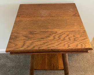 M34 - $40. Solid Wood Side Table. Measures 16.25" square x 27.5" tall.