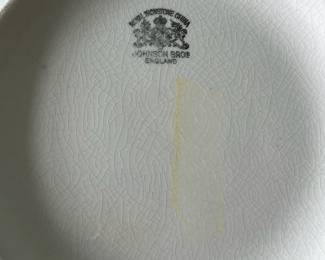 M21 - $75. Bowl & Pitcher. Royal Ironstone China. Johnson Bros England. Has crazing throughout.