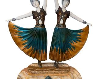 After Demetre Chiparus Dolly Sisters approximately 18“ x 13“ x 14“