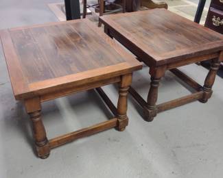 Set of two matching solid wood end tables