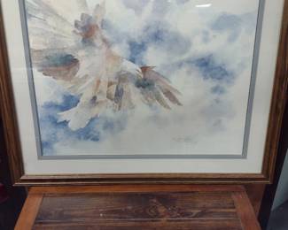 Framed watercolor print "Eagle" by H. Lee Shapiro